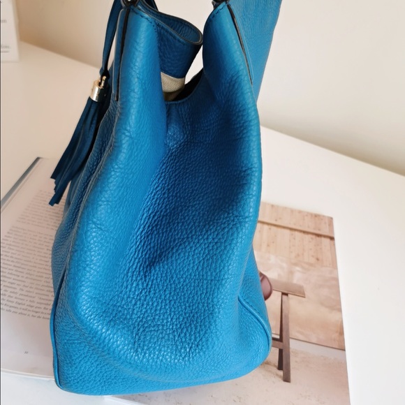 Gucci Turquoise Pebbled Leather Medium Soho Hobo - Picture 6 of 11